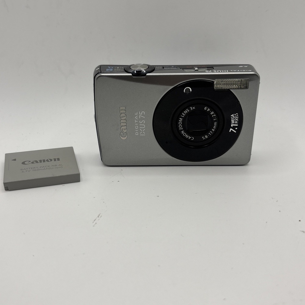 Canon Digital IXUS 75 Zoom Lens 3X 7.1 MP With Battery NOT TESTED Parts Repairs